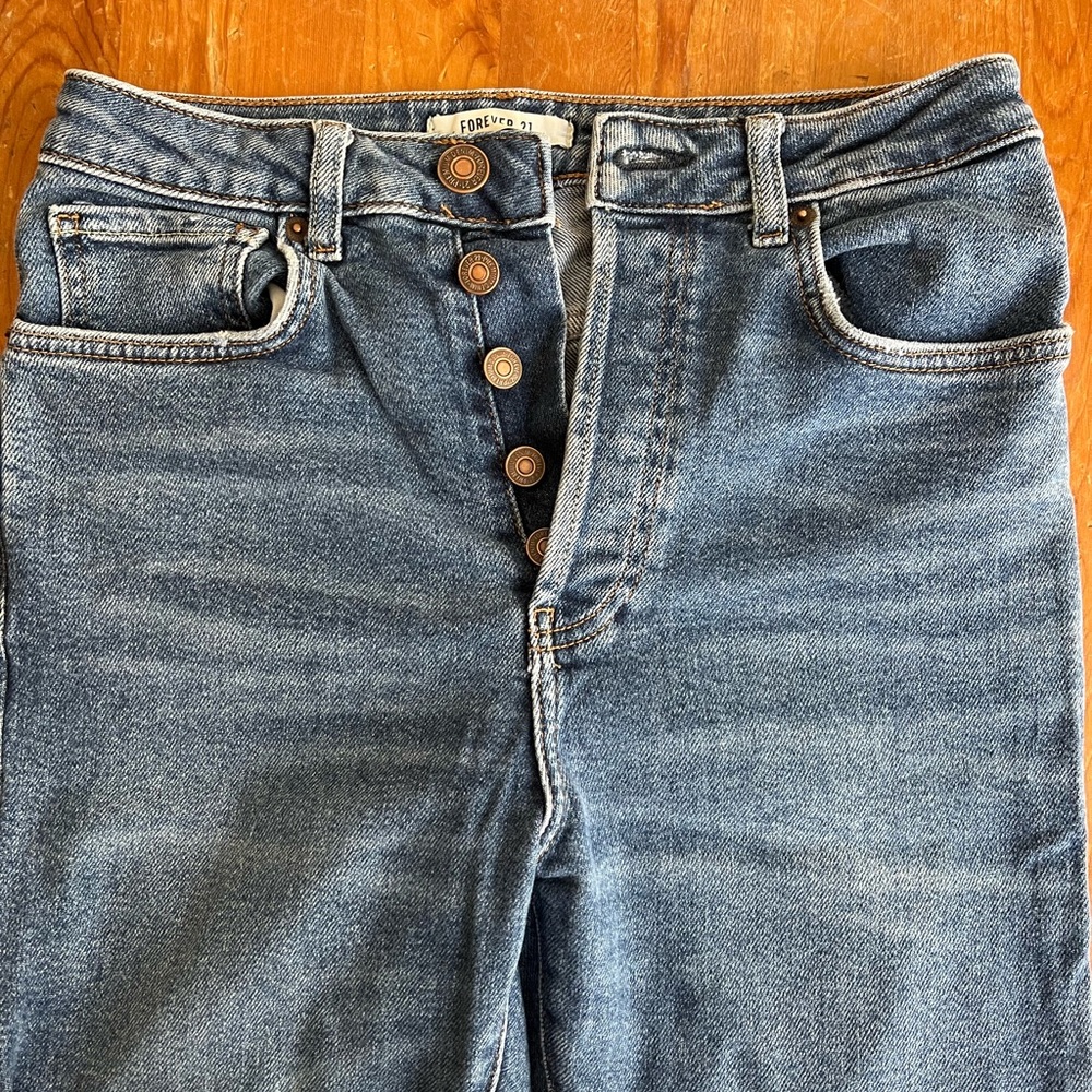 Forget 21 skinny jeans with button up fly